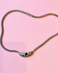 VINTAGE SAMUEL BENHAM SILVER DRAGONBONE TOURMALINE NECKLACE