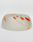 1980s orange speckled satin glass bowl