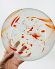 1980s orange speckled satin glass bowl
