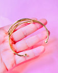 Vintage infinity brass nickel knot bangle cuff