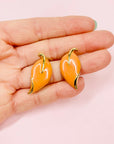 ORANGE LEAF EARRINGS