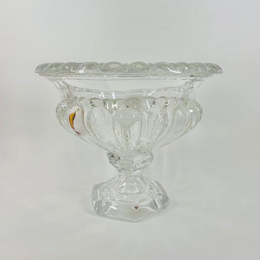 Antique large glass comport/gardinier