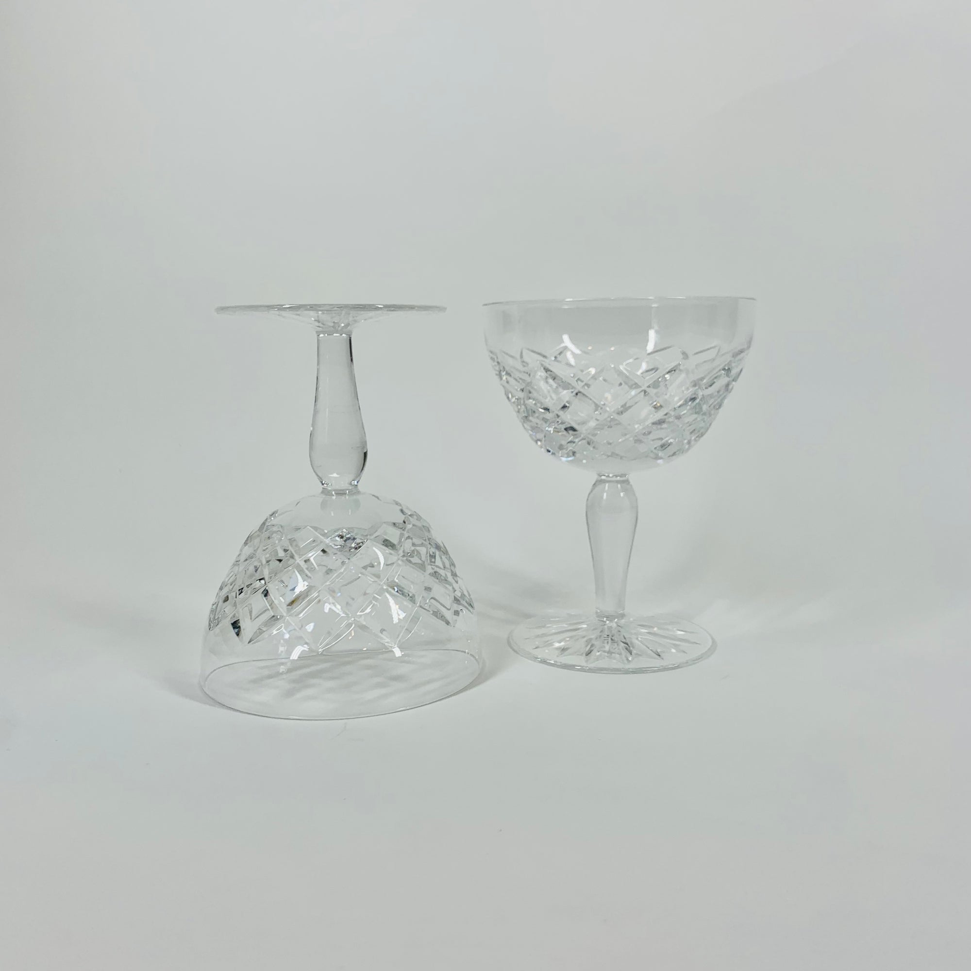 Antique cut crystal coupe diamond pattern