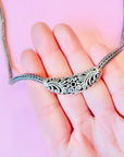 VINTAGE SAMUEL BENHAM SILVER DRAGONBONE TOURMALINE NECKLACE