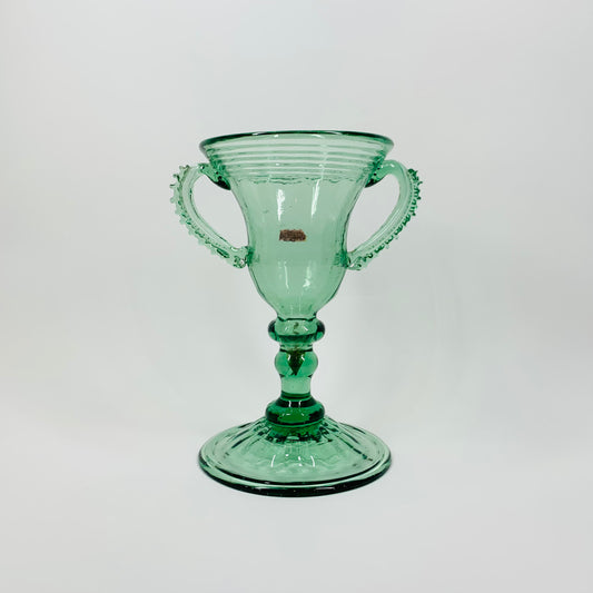 40s GREEN GLASS GOBLET