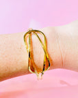 Vintage infinity brass nickel knot bangle cuff
