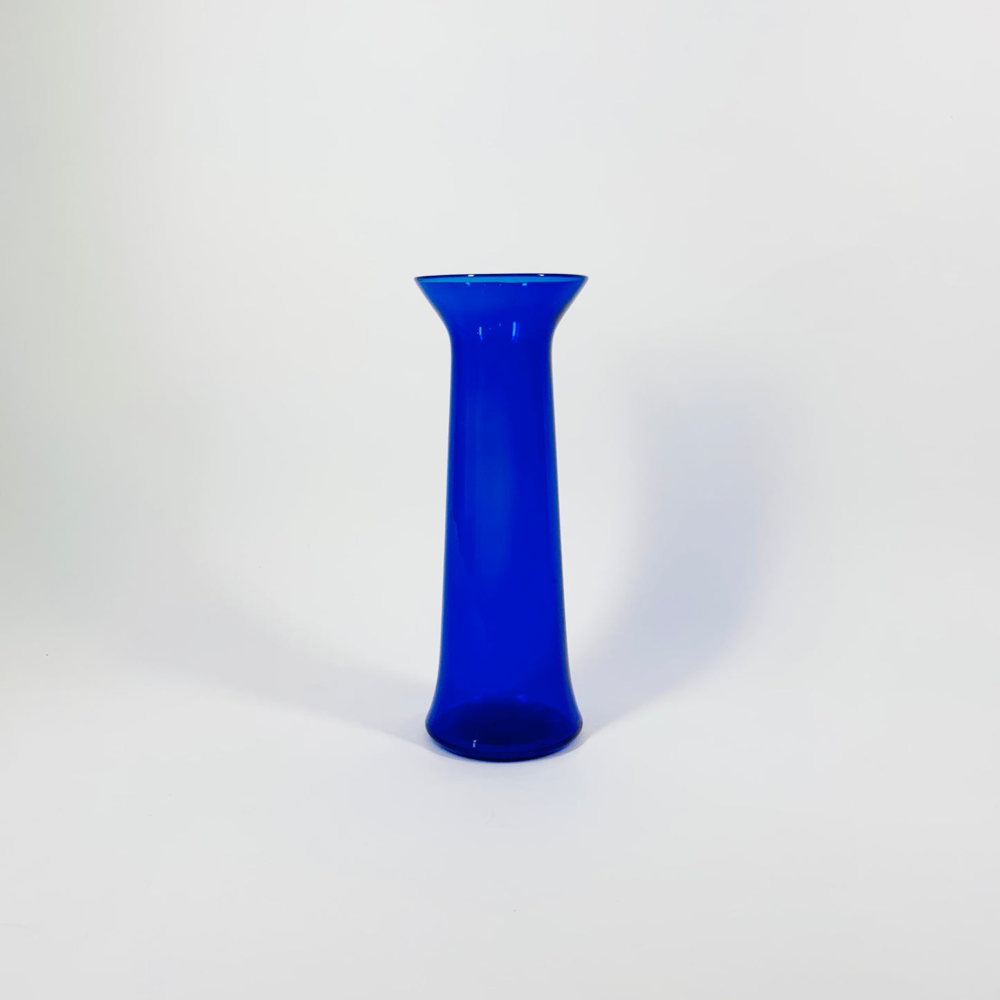 MCM cobalt blue glass posy flare vase