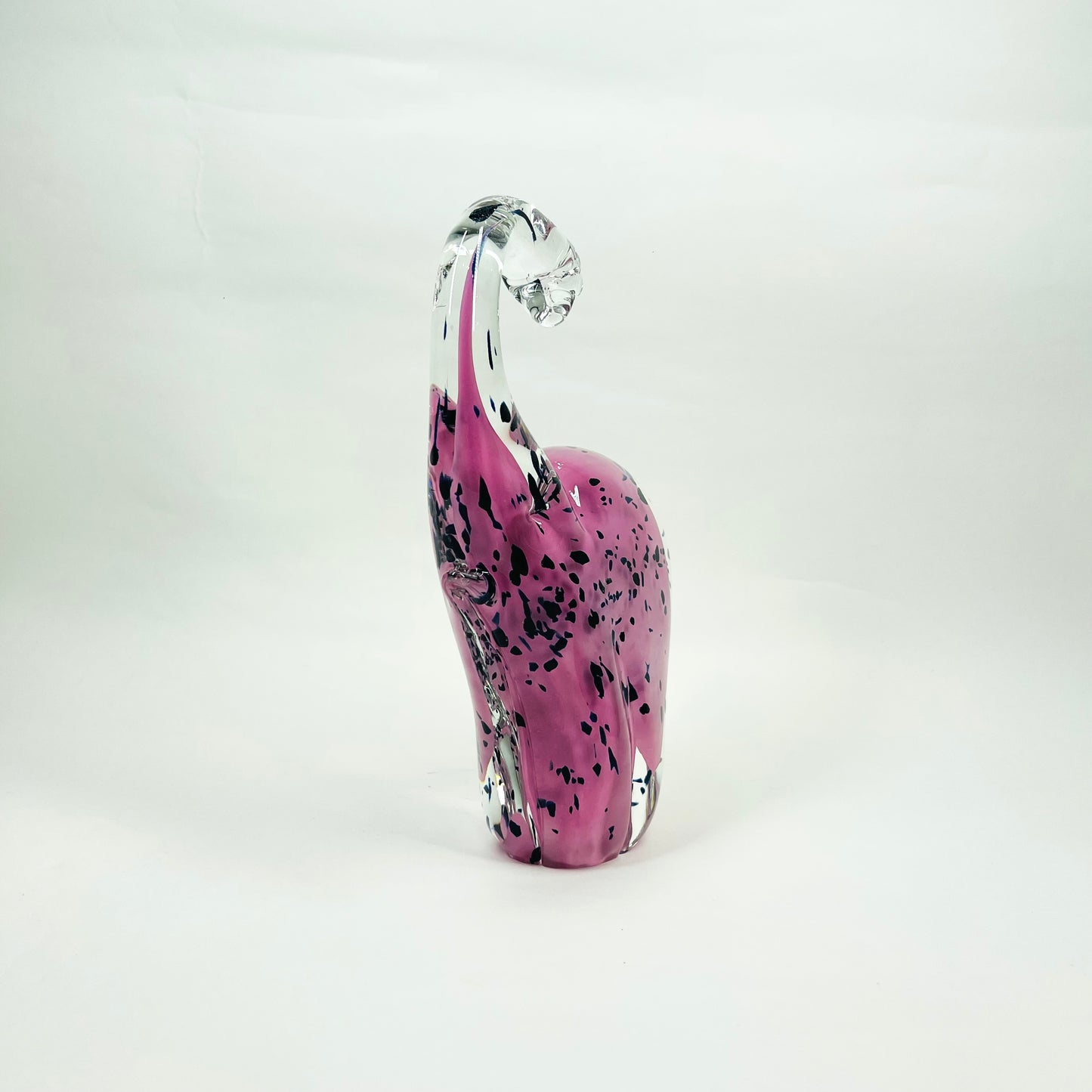 PINK ART GLASS ELEPHANT