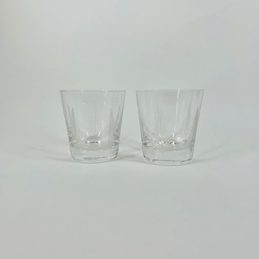 Vintage Stuart crystal tumblers Fern pattern