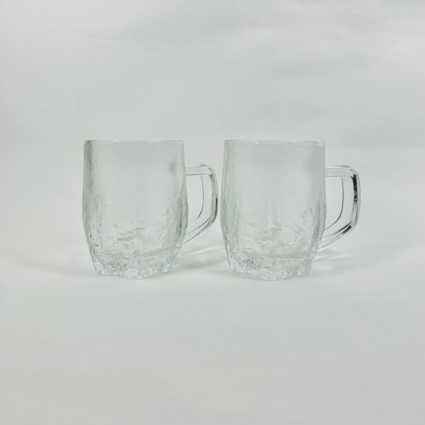 MCM German Glasshute thick ice glass mugs