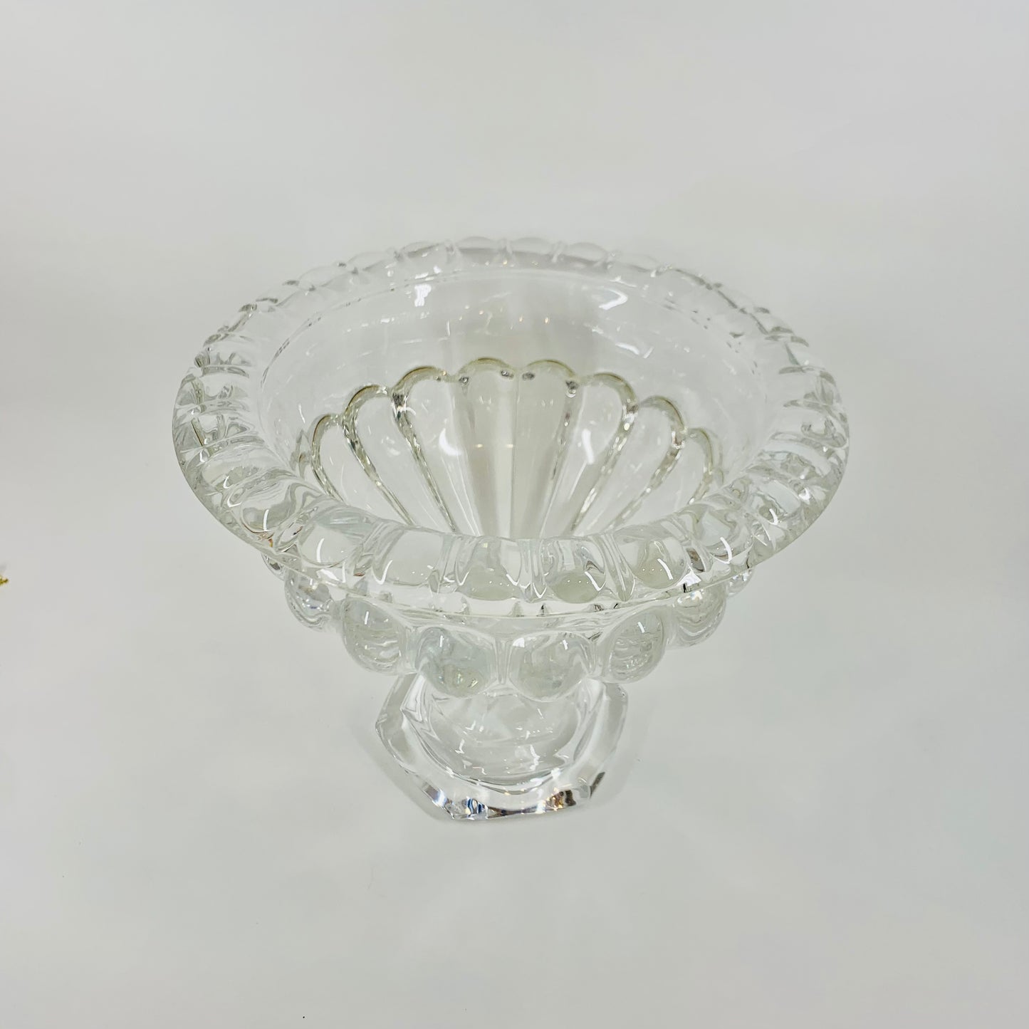 Antique large glass comport/gardinier