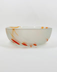1980s orange speckled satin glass bowl