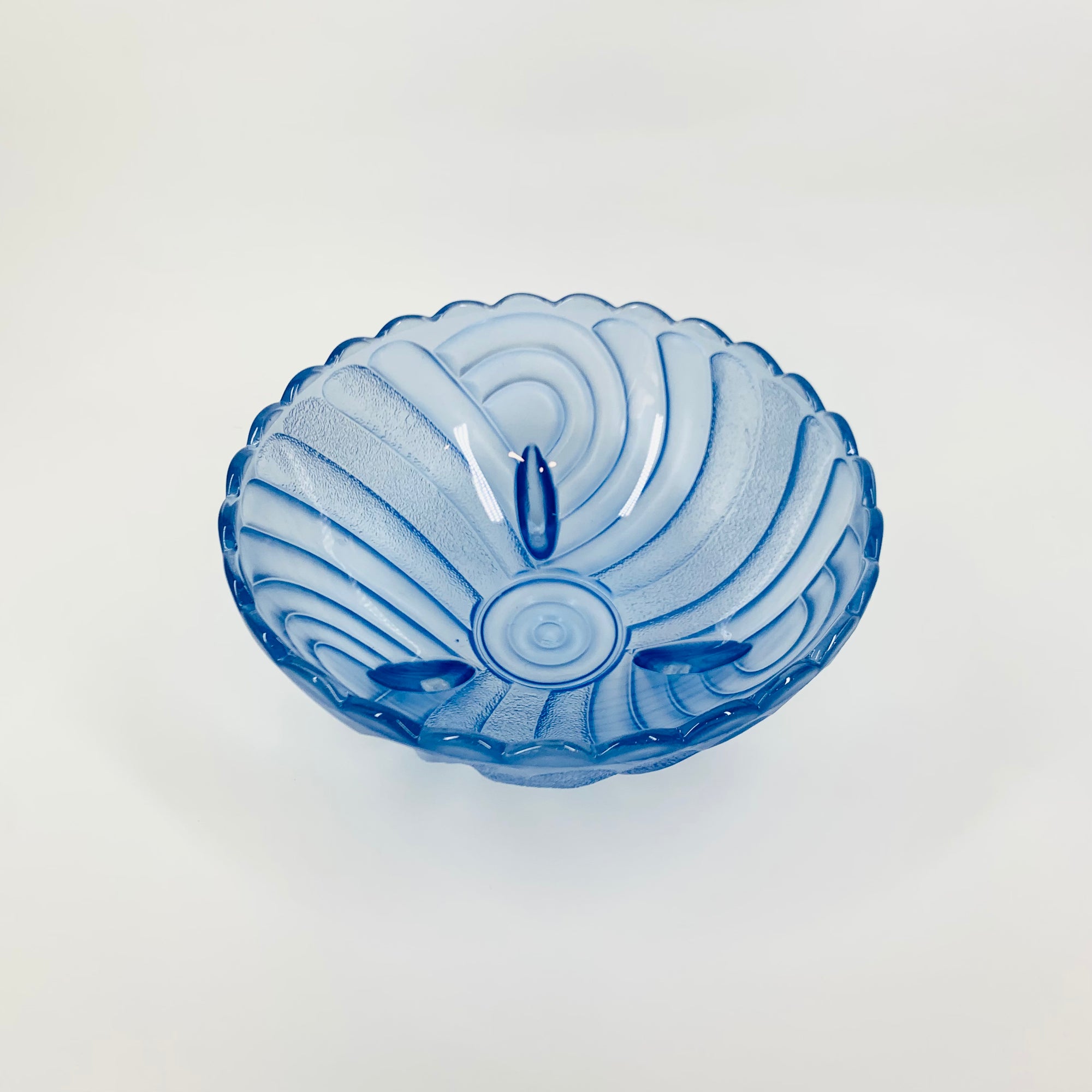 Antique Art Deco footed pressed glass salad/fruit bowl
