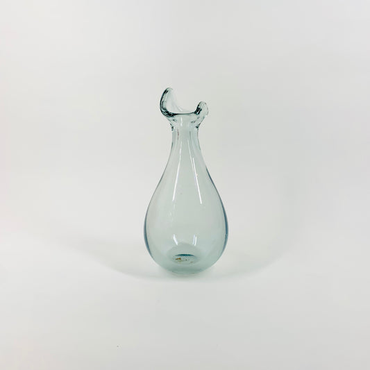 Rare 1960s Holmegaard small pinched bill glass vase by Per Lutken