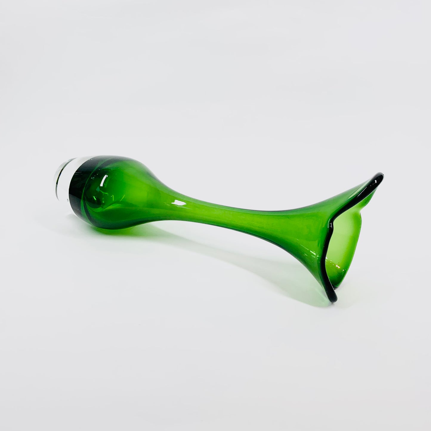 MCM Aseda sommerso green glass trumpet vase