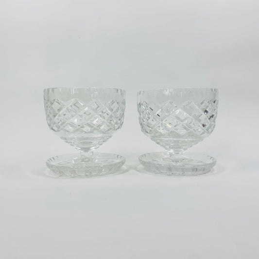 Rare antique Bohemian cut crystal dessert bowls/coupe