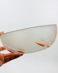 1980s orange speckled satin glass bowl