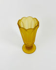 Antique Art Deco amber satin glass footed vase