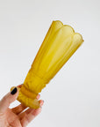 Antique Art Deco amber satin glass footed vase