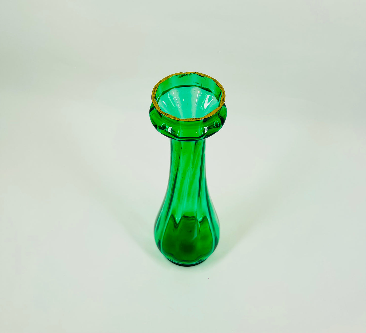 GREEN GLASS POSY VASE