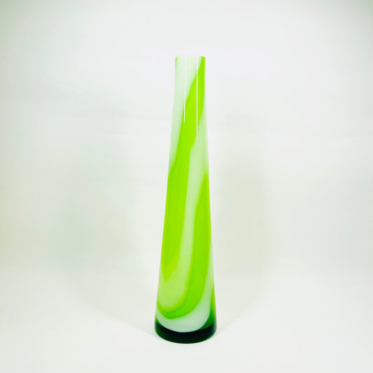 GREEN CASED BOTTLE VASE