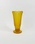 Antique Art Deco amber satin glass footed vase