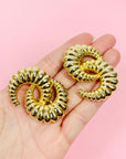80s DOUBLE CRESCENT HOOPS EARRINGS