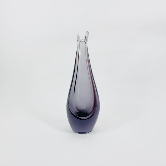 Czech MCM purple glass vase by Frantisek Zemek