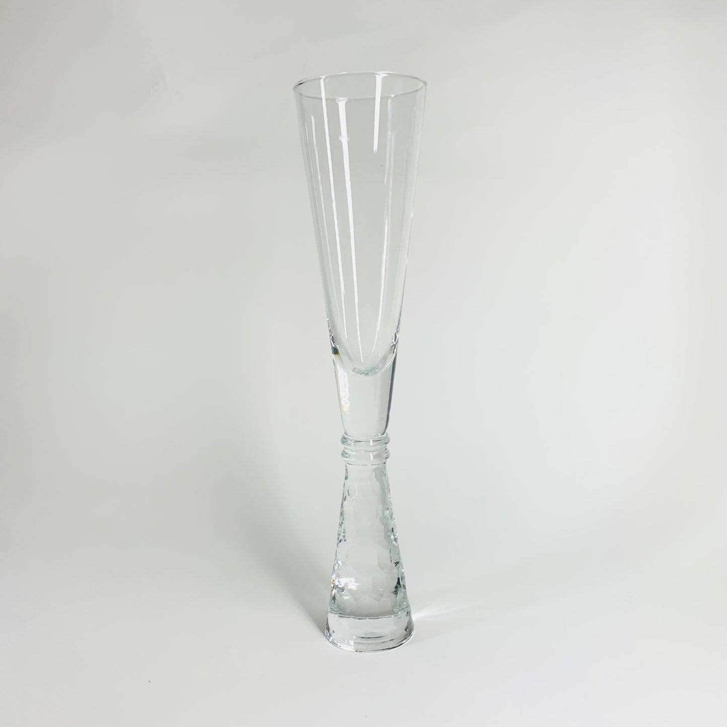Vintage paperweight faceted stem glass champagne flutes
