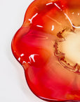 RED FLOWER GLASS BOWL/ASHTRAY