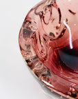 Rare MCM mouth blown Murano amethyst glass bowl/ ashtray with controlled bubbles