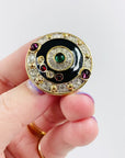 Extremely rare 1970s Swarovski gold plated clip on earrings with colour crystals