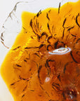 1950s LARGE KUMELA FINDLAND AMBER BRUTALIST GLASS BOWL BY KAJ BLOMQVIST
