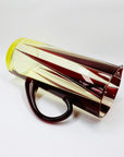 Extremely extremely rare antique Art Deco ruby enamel and citrine glass jug and matching wine glasses set by Karl Palda