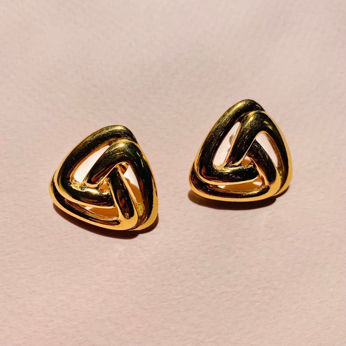 Rare 1970s triple gold plated earrings by Monet