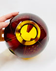 Antique Art Deco ruby enamel globe citrine glass posy vase by Karl Palda