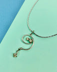 Vintage Anson silver plated chain with spiral drop pendant