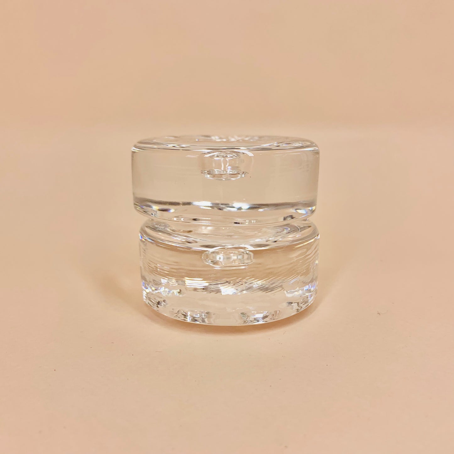 MCM Orrefors clear glass candle holders