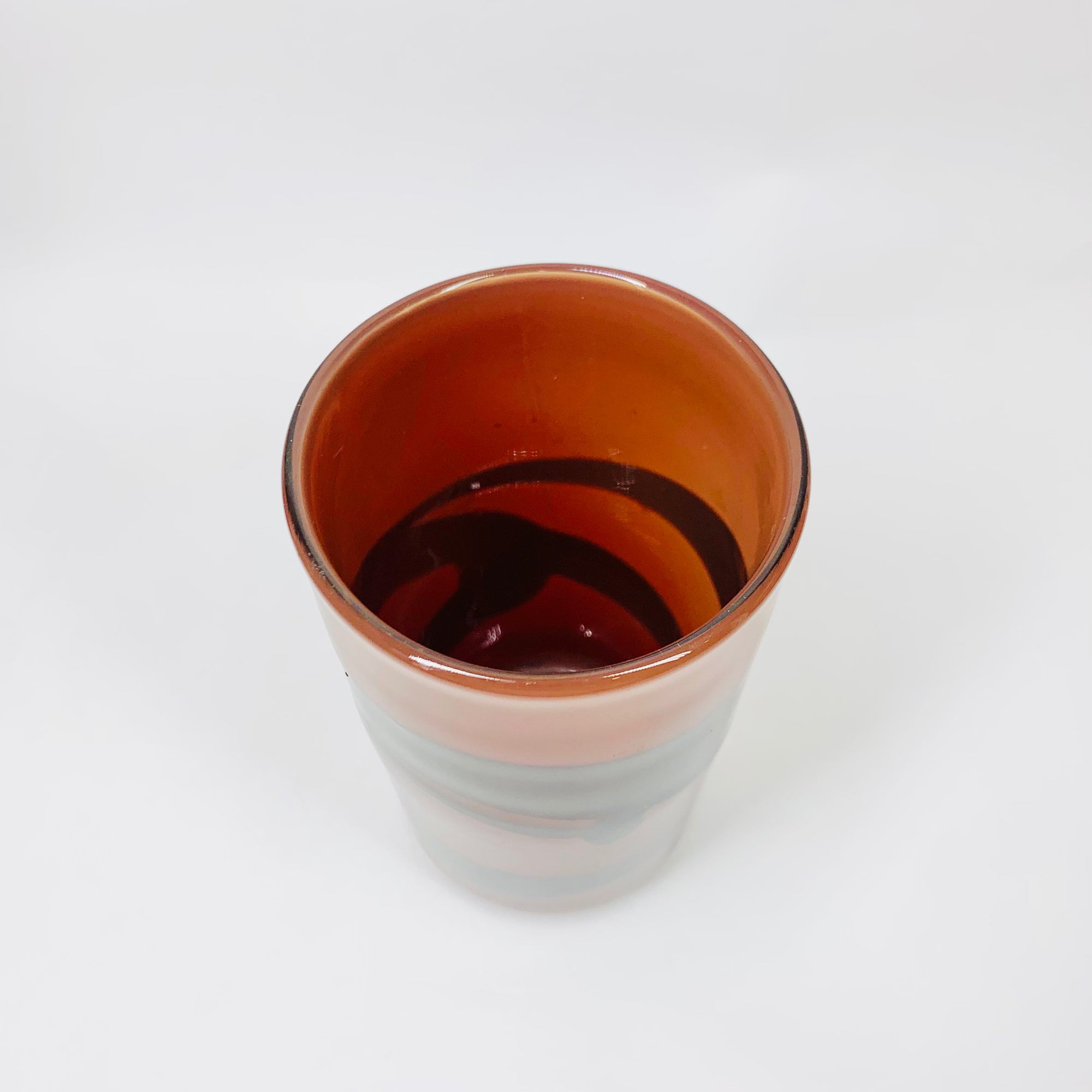 MCM mouth blown studio art glass tube vase