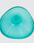 Extremely rare large MCM cased turquoise ombré glass Coquille bowl by Paul Kedelv