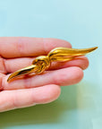 1970s French plated scarf ribbon brooch