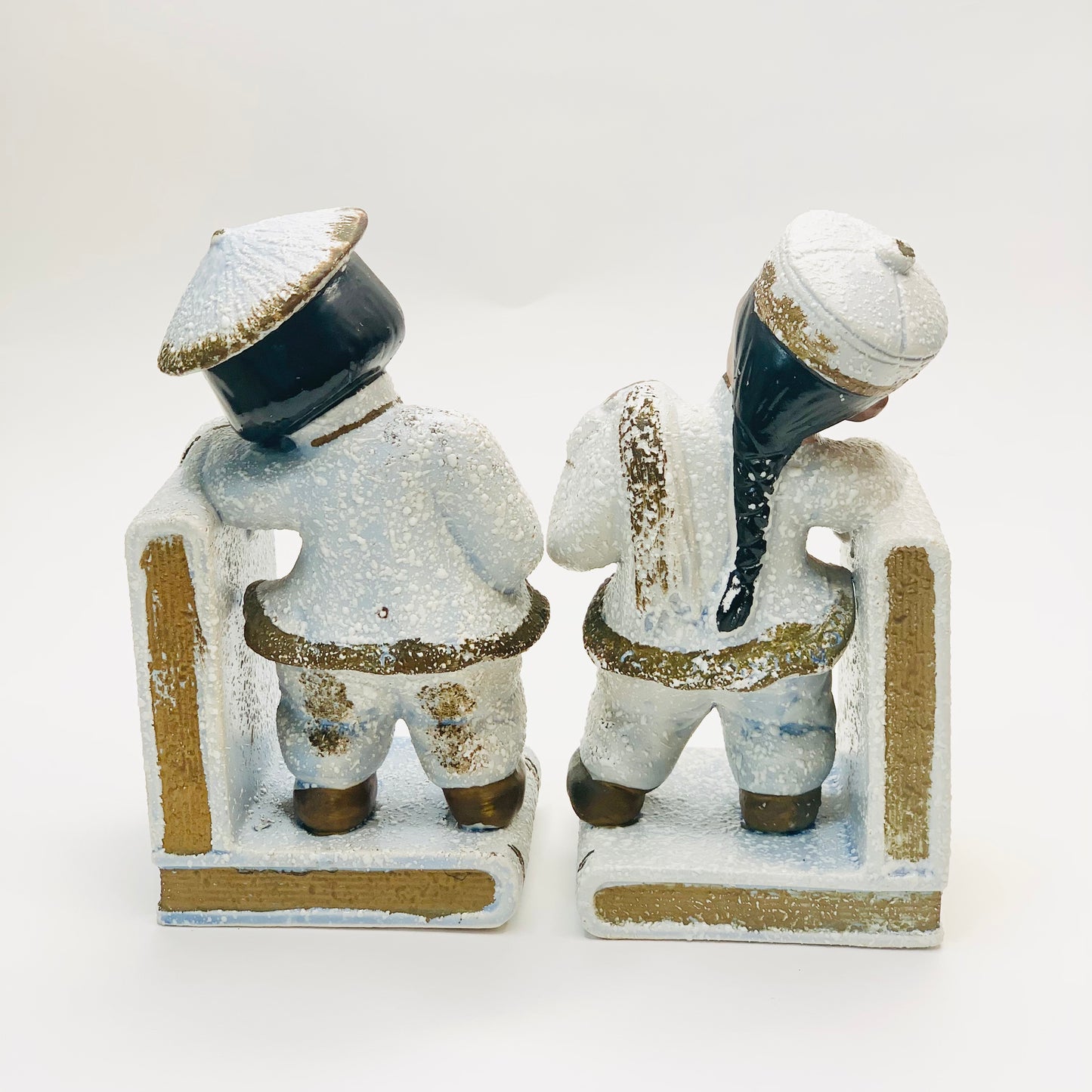 1950s Chinese boy & girl porcelain bookends