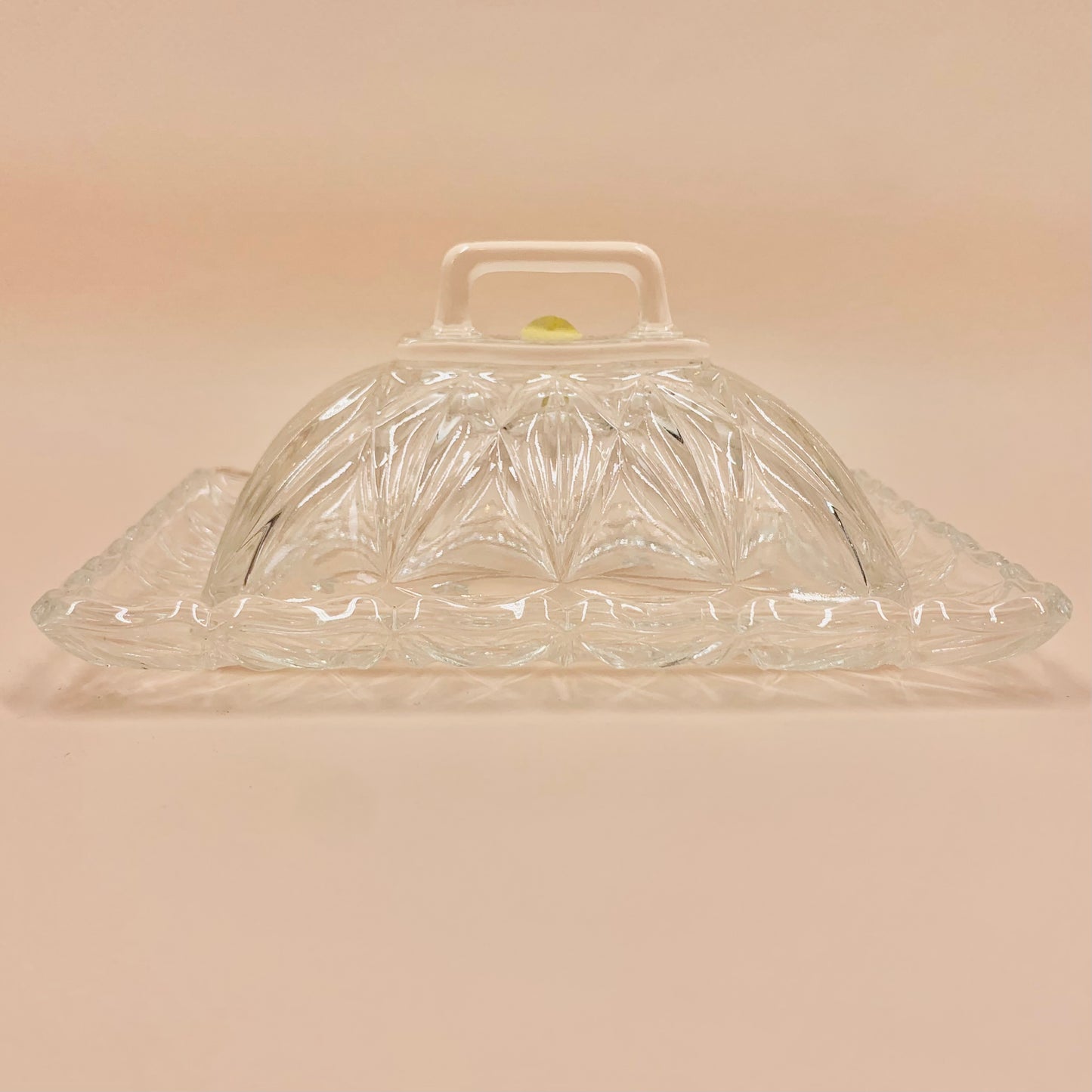 Antique pressed glass butter dish