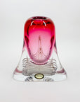 Vintage hand made signed Jablonski sommerso pink art glass vase