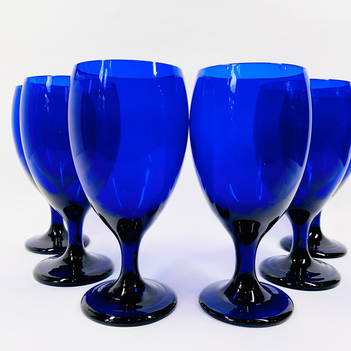 Vintage Libbey cobalt blue glass goblets