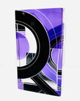 Antique Art Deco purple and black enamel glass vase by Karl Palda