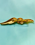 1970s French plated scarf ribbon brooch
