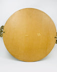 1940s hand etched mirror tray with gold aventurine rope border