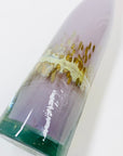 Vintage stunning mouth blown purple art glass with gold aventurine bottle vase with flare rim