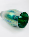 Antique Art Nouveau Kralik hand made peacock iridescent feather glass vase